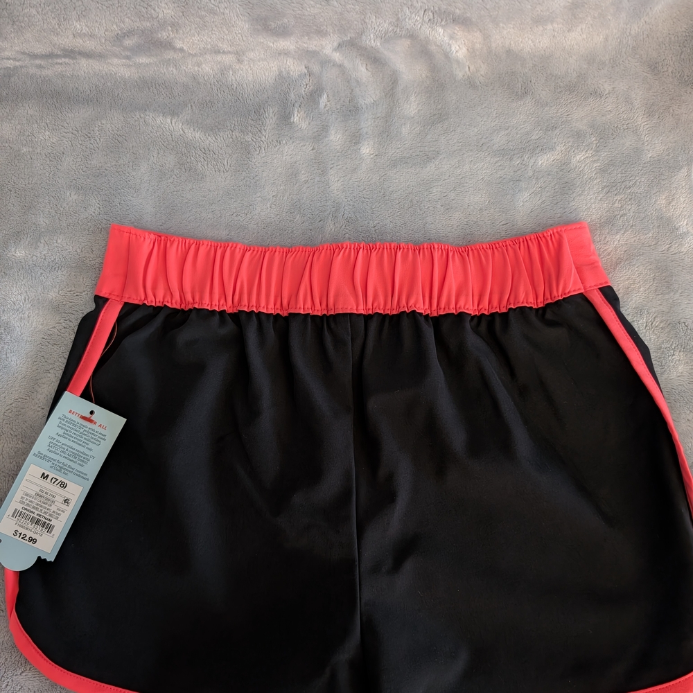 Cat & Jack Coral and Black Swim Shorts - Picture 3 of 7